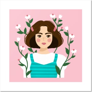Flowery Girl Posters and Art